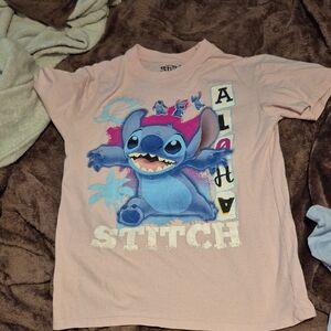 Disney Stitch Kids Light Pink T-Shirt